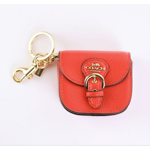 NWT Coach Saddle Bag Charm Keychain in Red - Picture 6 of 12